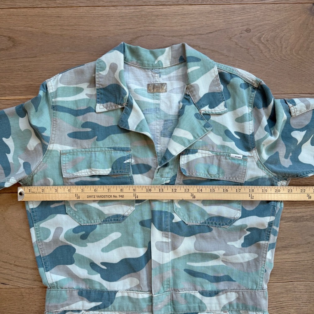 Mother The Fixer Short Romper Green Camo Utility Jumpsuit 9444-813 L - Picture 8 of 14